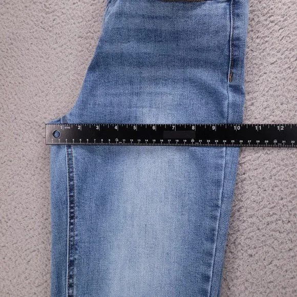 OAT Jeans Size 4/27 Straight Leg High Rise Frayed Hem Medium Wash Denim - Picture 10 of 12